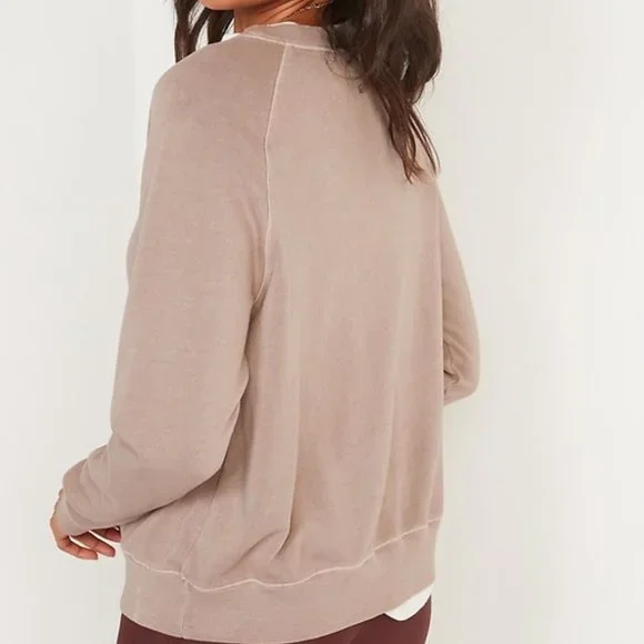 Vintage Style Cozy Soft-Washed Fleece Crew-Neck Sweatshirt Women's XS - Picture 4 of 5